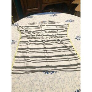Cat & Jack Size L 10/12 Cotton Swimsuit Coverup Striped Fringe Pullover